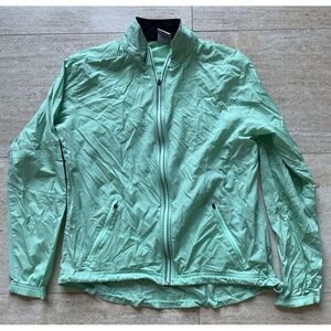 Nike women Lightweight Windbreaker Running Green ‎ Jacket Athletic Zip-Up M